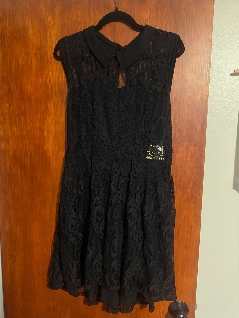 Hello Kitty Black Lace Collared Skater Dress